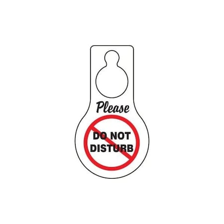 Accuform Door Knob Hang Tags, PLEASE DO NOT DISTURB, 9inx 5in, Plastic, 10PK TAD610